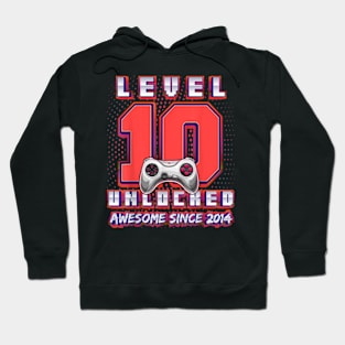 10th Birthday Gamer 10 Year Old Bday Boy Ten Son Hoodie